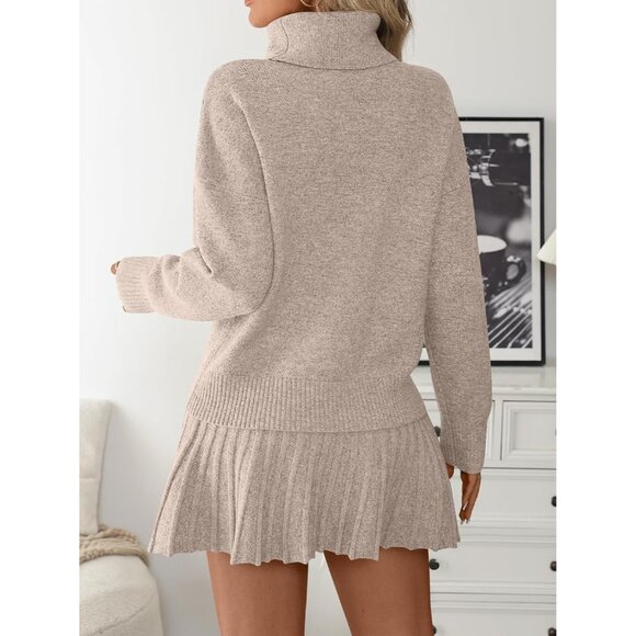 Women's 2 Piece Lounge Set Sweatshirt Mini Skirt Cozy Casual Winter Wear - Picture 4 of 6